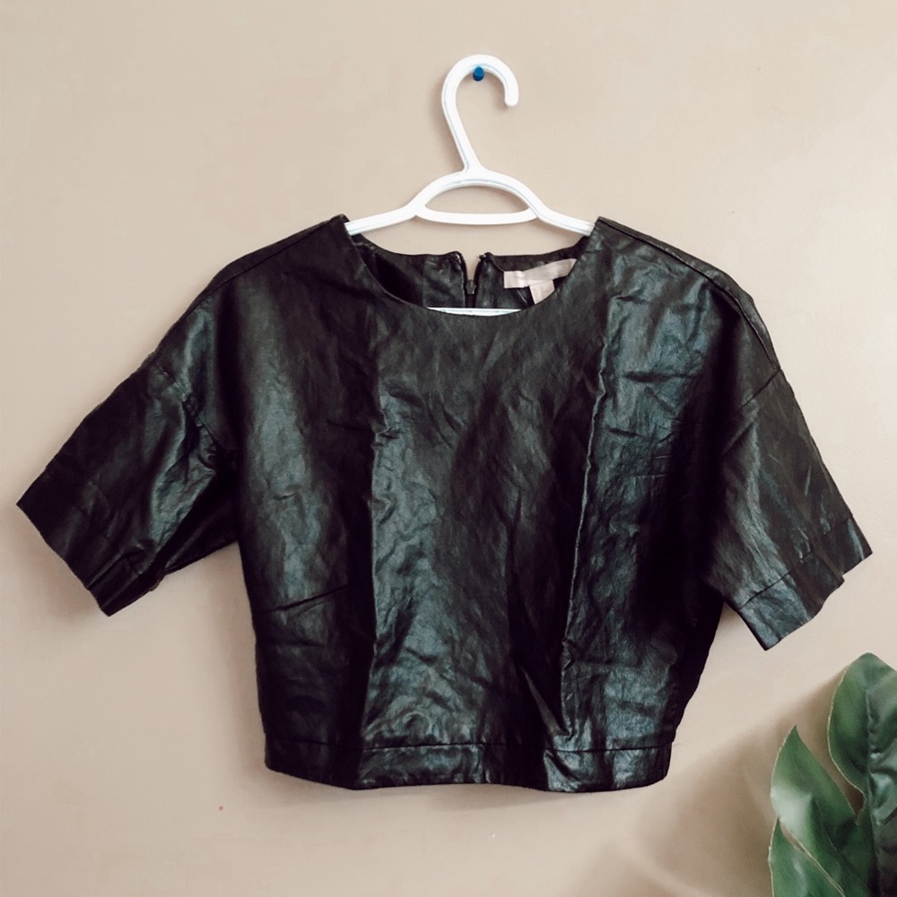 F21 Faux Leather Top